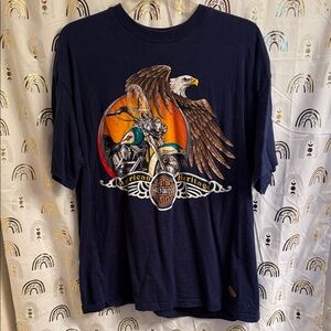 Harley-Davidson Dark Blue Eagle Graphic Tee